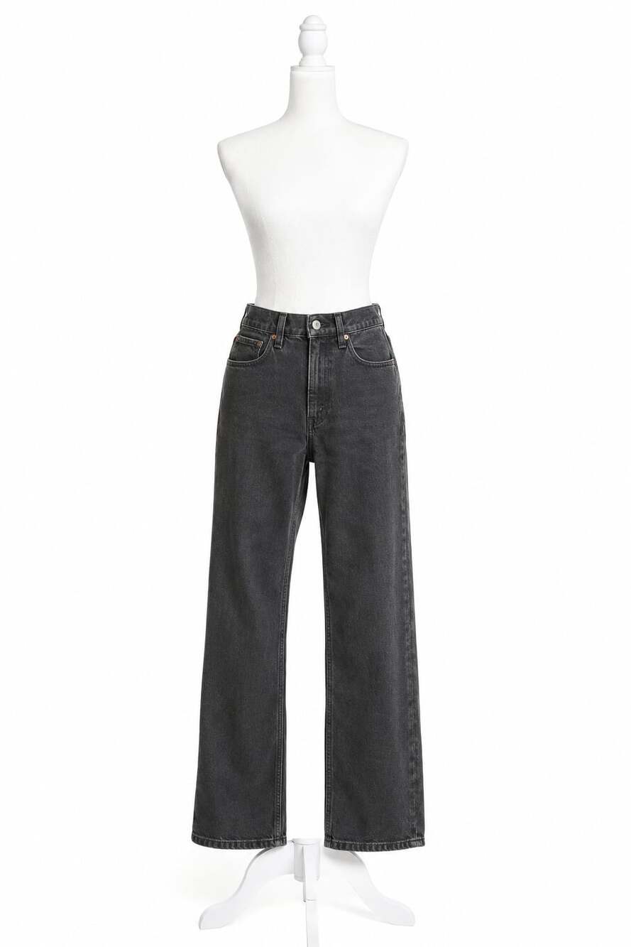 Abercrombie & Fitch High Rise 90s Relaxed Jeans Black 28/6 Short